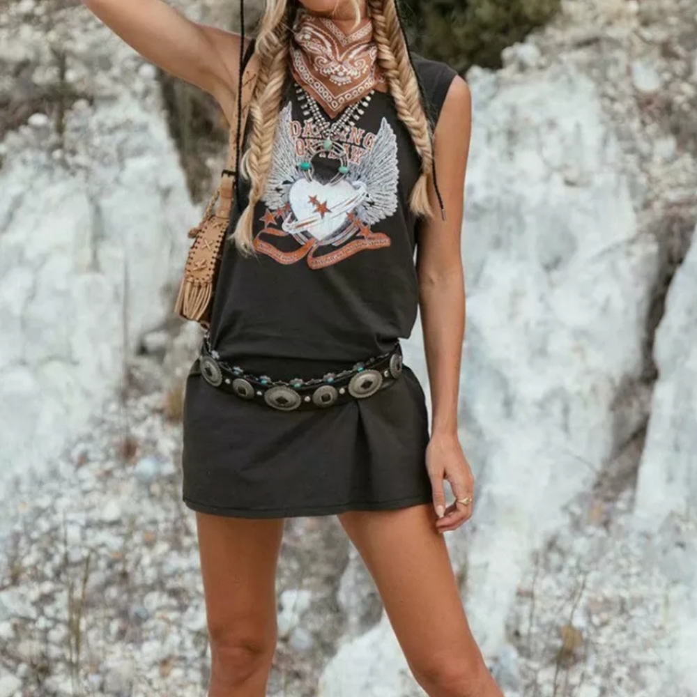 Boho Dancing Outlaw Tunic Dress - Picture 3 of 16